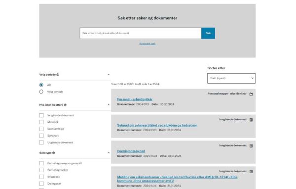 Lenke til artikkel: Postlistene er mellombels ikkje oppdaterte