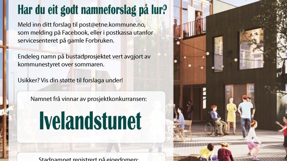 Lenke til artikkel: Namnekonkurranse for Ivelandstomta