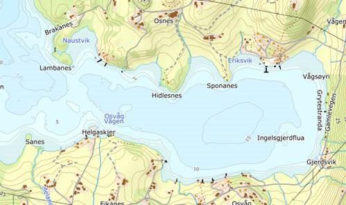 Kart over Osvågen - Klikk for stort bilde