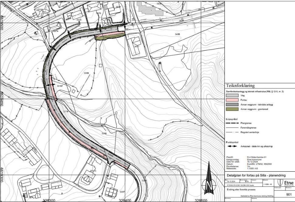 Kart over fortauet på Silla - Klikk for stort bilde